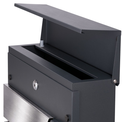 D3711 poštanski sandučić antracit + nehrđajući čelik