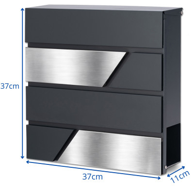 D3711 poštanski sandučić antracit + nehrđajući čelik