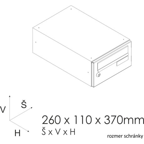 SJ 260/110 poštová schránka jednostranná RAL