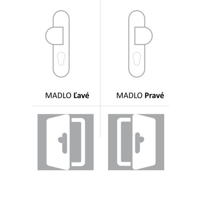 TOTAL vchodová kľučka-madlo bronz pravá