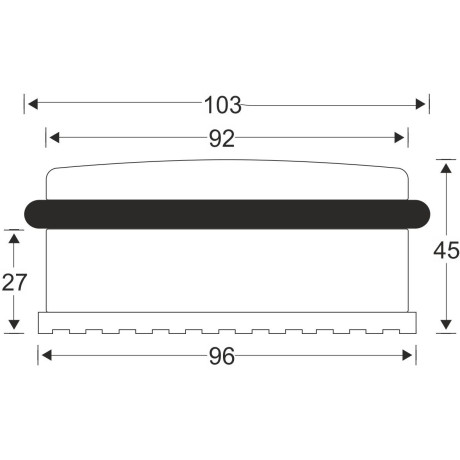 dverová zarážka PUK nerez patyna
