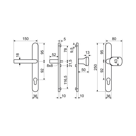 RHD.0030.92.F7016 kľučka na plastové dvere